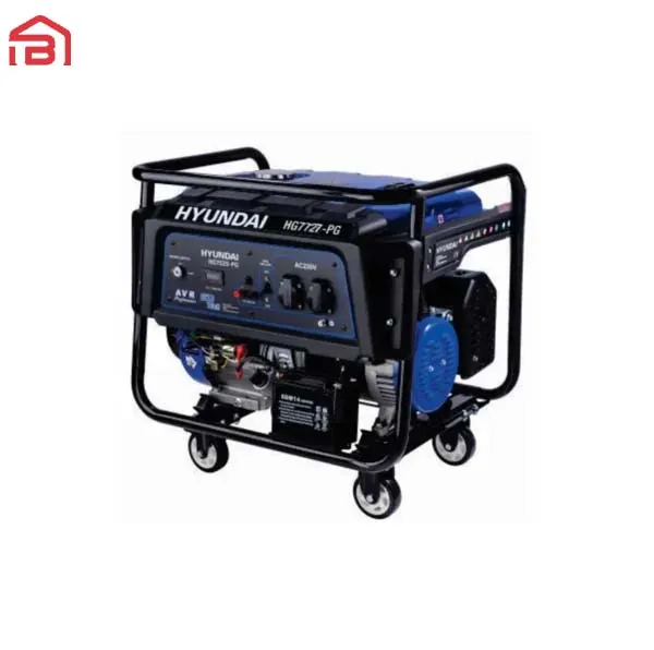 موتور برق بنزینی 7.7 کیلووات استارتی هیوندای مدل HG-7727-PG