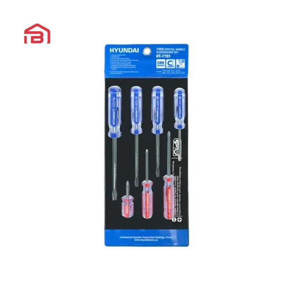 ست پیچ گوشتی دسته کریستالی 7 عددی هیوندای HT-7701